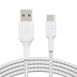 Belkin BoostCharge Braided USB-A to USB-C Power Cable, 3.3', White