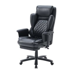 Bestier Ergonomic Faux Leather High-Back Executive Office Chair, Black