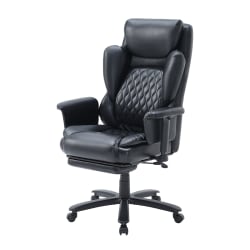 Bestier Ergonomic Faux Leather High-Back Executive Office Chair, Black
