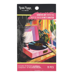 Brea Reese Mini Scratch Art Pad Set, Record, 3-1/2" x 5-1/2", Total Qty 1
