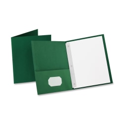 Oxford® Twin-Pocket Portfolio With Fasteners, 8 1/2" x 11", Hunter Green, Pack Of 25