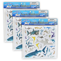 Ready 2 Learn Foam Stickers, Sharks, Pack Of 132 Stickers, Set Of 3 Packs
