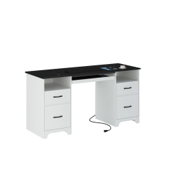 Bestier 60"W Executive Computer Desk, White