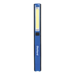 DieHard 200-Lumen Water-Resistant COB LED Rechargeable Pen Light with Clip, 7-5/16" x 13/16", Blue
