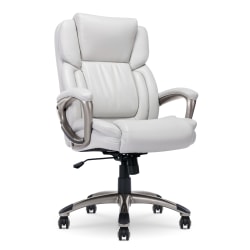Serta Garret Ergonomic Bonded Leather High-Back Executive Chair, White
