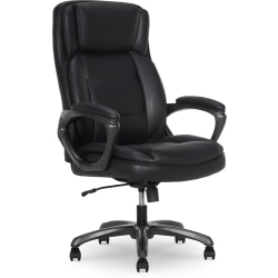 Thomasville® Lansing Ergonomic High-Back Faux Leather Big & Tall Office Chair, Black
