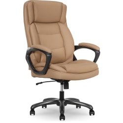 Thomasville® Lansing Ergonomic High-Back Faux Leather Big & Tall Executive Office Chair, Light Tan