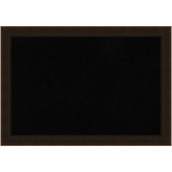 Amanti Art Rectangular Non-Magnetic Cork Bulletin Board, Black, 20" x 14", Espresso Brown Wood Frame