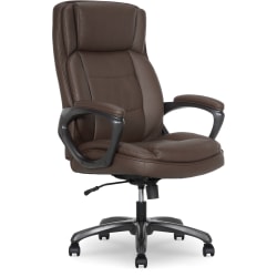 Thomasville® Lansing Ergonomic High-Back Faux Leather Big & Tall Executive Office Chair, Dark Brown