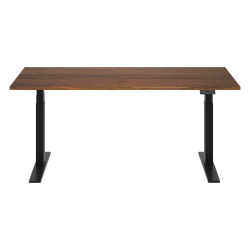 FlexiSpot E7 Commercial 72"W Electric Adjustable Height Standing Desk, Black Walnut Top/Black Base