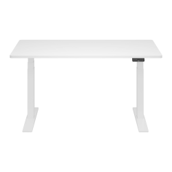 FlexiSpot E7 Commercial 55"W Electric Adjustable Height Standing Desk, White Chipboard Top/White Base