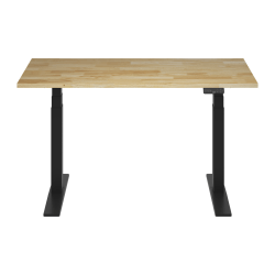 FlexiSpot E7 Commercial 55"W Electric Adjustable Height Standing Desk, Rubber Wood Top/Black Base