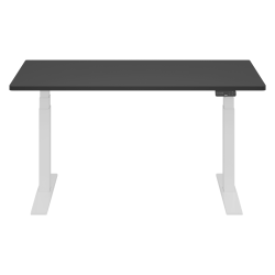FlexiSpot E7 Commercial 60"W Electric Adjustable Height Standing Desk, Black Chipboard Top/White Base