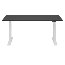 FlexiSpot E7 Commercial 72"W Electric Adjustable Height Standing Desk, Black Chipboard Top/White Base