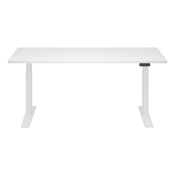 FlexiSpot E7 Commercial 72"W Electric Adjustable Height Standing Desk, White Chipboard Top/White Base