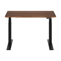 FlexiSpot E7 Commercial 48"W Electric Adjustable Height Standing Desk, Black Walnut Top/Black Base