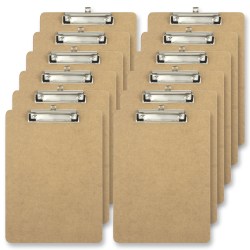 Office Depot® Brand Wood Clipboards, 9" x 12-1/2", 100% Recycled Wood, Light Brown, Pack Of 12 Clipboards