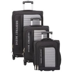 Overland Geoffrey Beene Adventure 3-Piece Luggage Set, Black/Gray