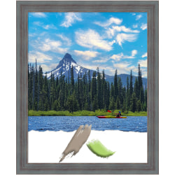 Amanti Art Dixie Gray Rustic Wood Picture Frame, 18" x 22", Matted For 16" x 20"