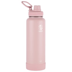 Takeya Actives Vacuum Insulated Stainless Steel Water Bottle With Spout Lid, 40 Oz, Blush