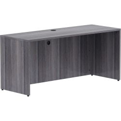 Lorell® Essentials 66"W Laminate Credenza Shell, Weathered Charcoal/Silver Brush