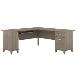 Bush Furniture Somerset L Shaped Desk, 72"W, Ash Gray, Standard Delivery