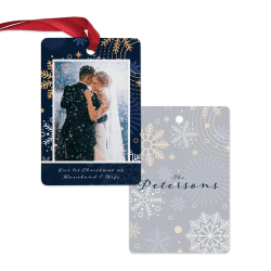 Create Your Own Custom Full-Color Photo Metal Holiday Ornament, Printed 2-sides, Rectangle, 2-15/16" X 2"