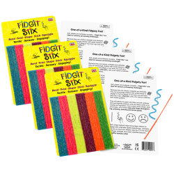 Wikki Stix Fidgit Stix, Assorted Colors, Pack Of 42 Stix, Set Of 3 Packs