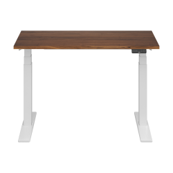 FlexiSpot E7 Commercial 48"W Electric Adjustable Height Standing Desk, Black Walnut Top/White Base
