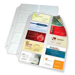 Office Depot® Brand Business Collection Card File Binder Refill Pages, 8 1/2" x 11", Pack Of 10