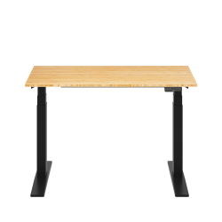 FlexiSpot E7 Commercial 48"W Electric Adjustable Height Standing Desk, Bamboo Top/Black Base