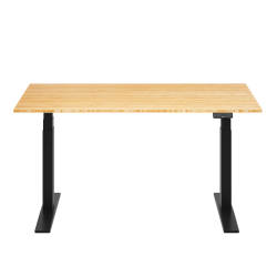 FlexiSpot E7 Commercial 60"W Electric Adjustable Height Standing Desk, Bamboo Top/Black Base