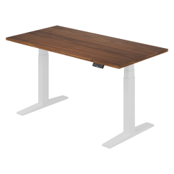 FlexiSpot E7 Commercial 60"W Electric AdjustableH Standing Desk, Black Walnut Top/White Base, E7WCOM6030BW
