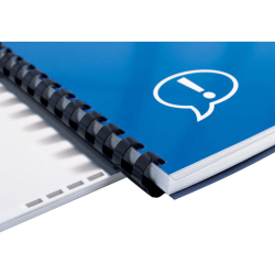 GBC CombBind 4011485G Binding Spine - 0.38" Maximum Capacity - 55 x Sheet Capacity - Round - Navy - Plastic - 100 Pack