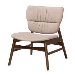 Baxton Studio Benito Accent Chair, Beige/Walnut