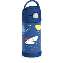 Thermos® Stainless-Steel Funtainer Bottle, 12 Oz, Shark Print