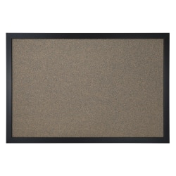 Office Depot® Brand Cork Bulletin Board, 12" x 18", Black Finish Frame