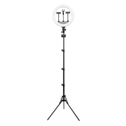 Realspace™ 14" LED Ring Light On Tripod Stand With 4 Mounts And Bluetooth® Controller, Adjustable, 94-1/2"H, Black
