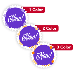 Custom 1, 2 Or 3 Color Printed Labels/Stickers, Starburst Shape, 1-1/4", Box Of 250