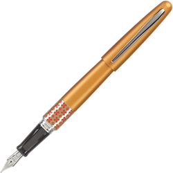 Pilot® MR Retro Pop Collection Premium Fountain Pen, Fine Point, Orange Barrel, Black Ink