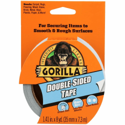 Gorilla Double-Sided Tape - 24 ft Length x 1.40" Width - Gray - 1 Roll