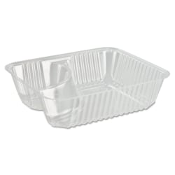 Dart® ClearPac Small Nacho Trays, 2-Compartment, 1-1/2"H x 5"W x 6"D, Clear, Bag Of 125 Trays, Carton Of 2 Bags