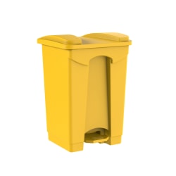 Gritt Commercial Rectangular Step-On Trash Can, 4 Gallon, Yellow