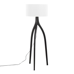 LumiSource Wishbone Floor Lamp, 54-3/4"H, White/Black