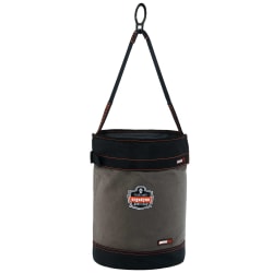 Ergodyne Arsenal 5960T Canvas Hoist Bucket With D-Rings And Top, 17" x 12-1/2", Gray