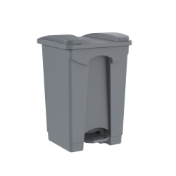 Gritt Commercial Rectangular Step-On Trash Can, 4 Gallon, Gray