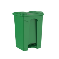 Gritt Commercial Rectangular Step-On Trash Can, 4 Gallon, Green
