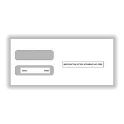 ComplyRight™ Double-Window Envelopes For W-2 (5210/5211) Tax Forms, Self-Seal, White, Pack Of 100 Envelopes
