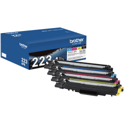 Brother® TN223 Black And Cyan, Magenta, Yellow Toner Cartridges, Pack Of 4, TN223 combo
