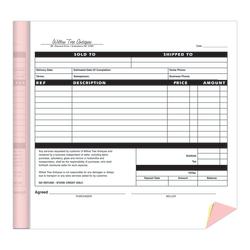 Custom Carbonless Business Forms, Create Your Own, Booklet, One Color Ink, 8 1/2" x 11", 3-Part, Box Of 5 Booklets, 50 Forms Per Book